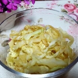 レンジで簡単に副菜1品！千切りキャベツのポン酢漬け